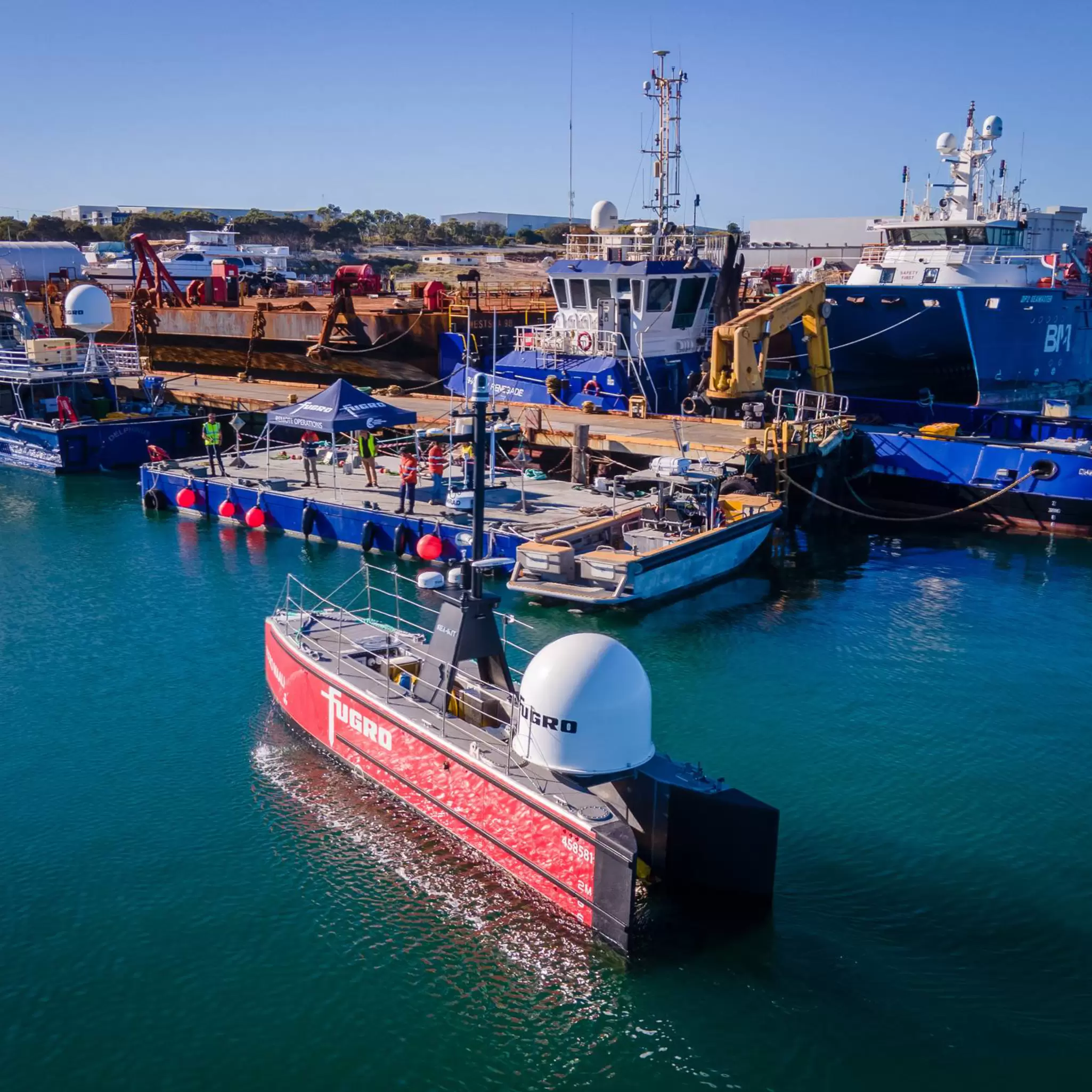 Blue Essence USV entering port, Australia.png