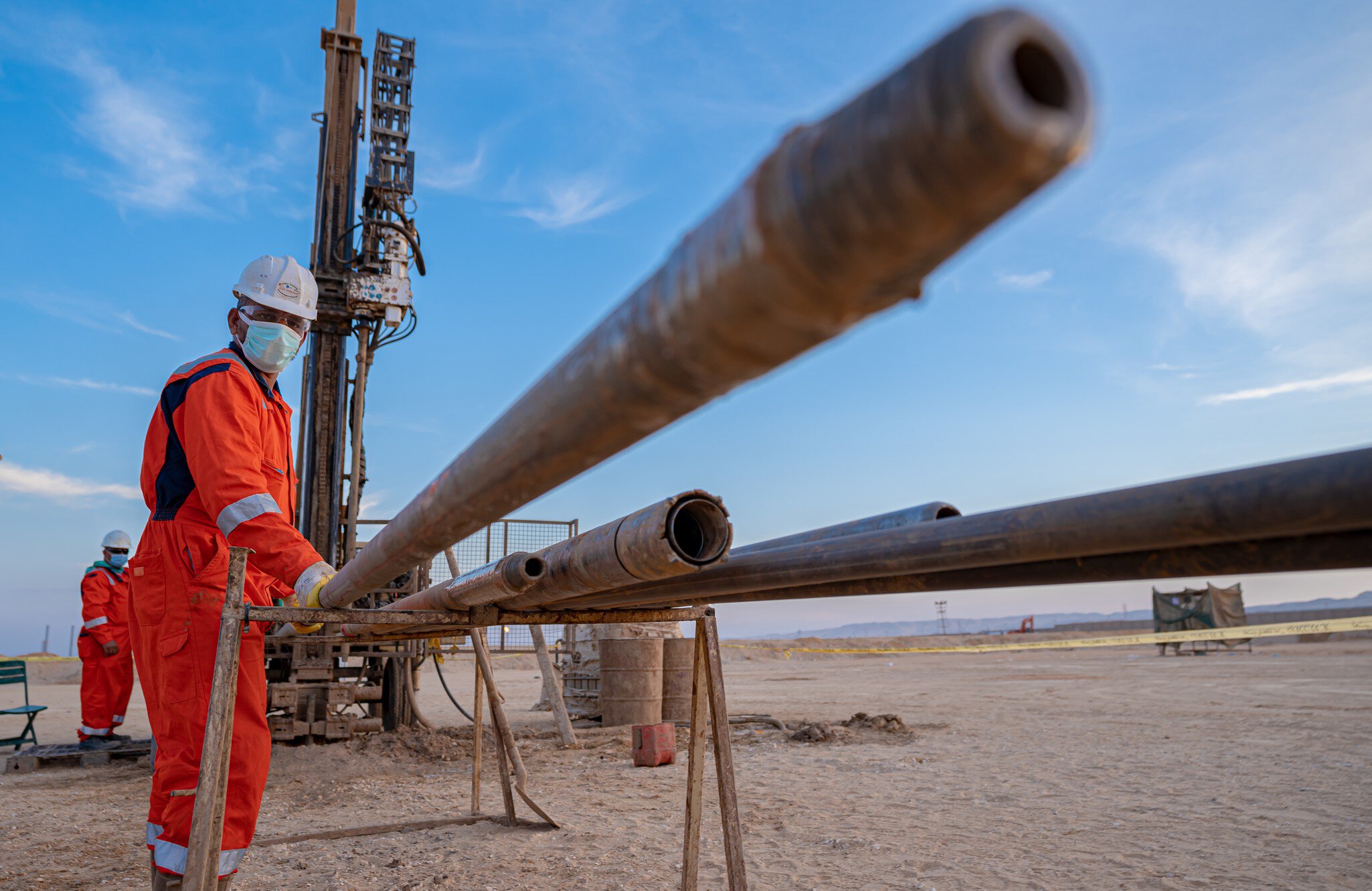 Drilling pipes and Geotechnical activities in the Technip Project ,Assuit, Egypt
Employees working on geotechnical drilling activities for Technip Project, Assuit, Egypt.