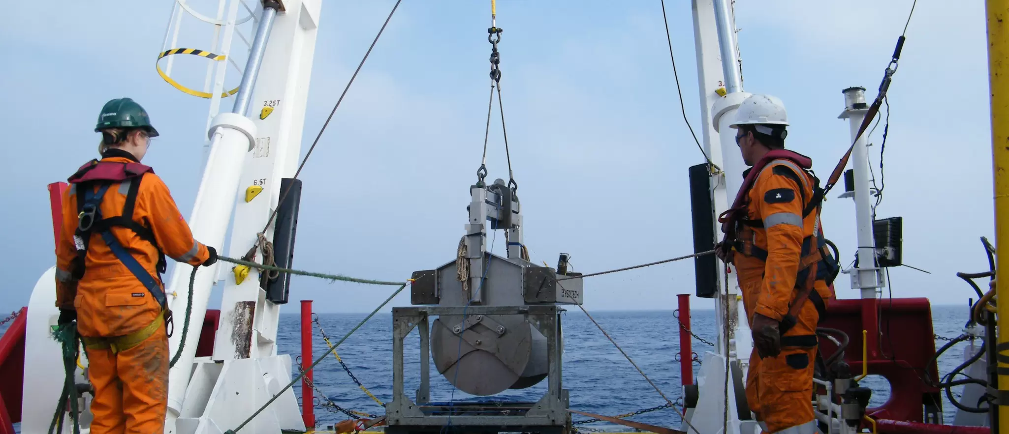 Deploying the box corer from the Kobi Ruegg.JPG