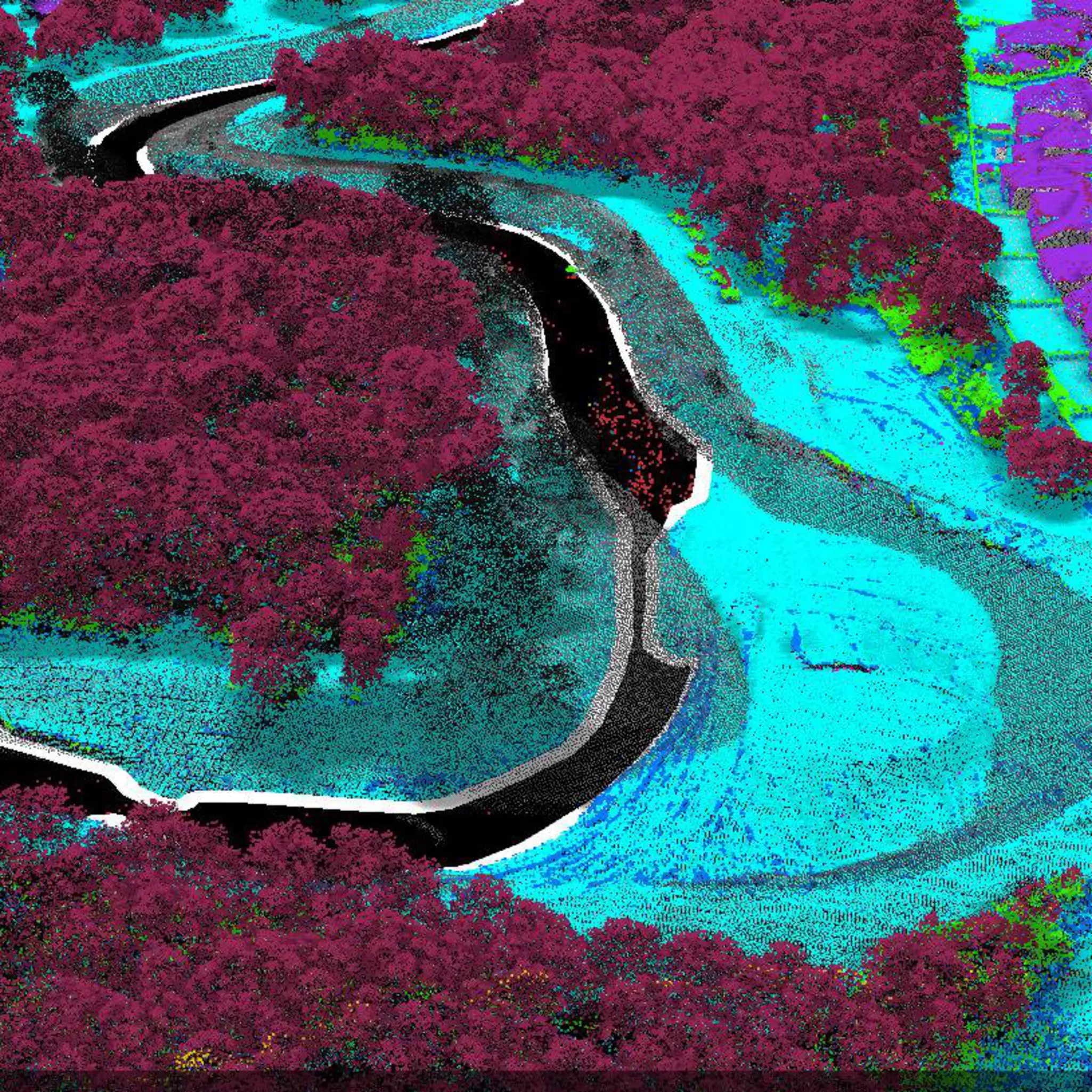 Lidar data showing hydrography change detection for Texas.tif