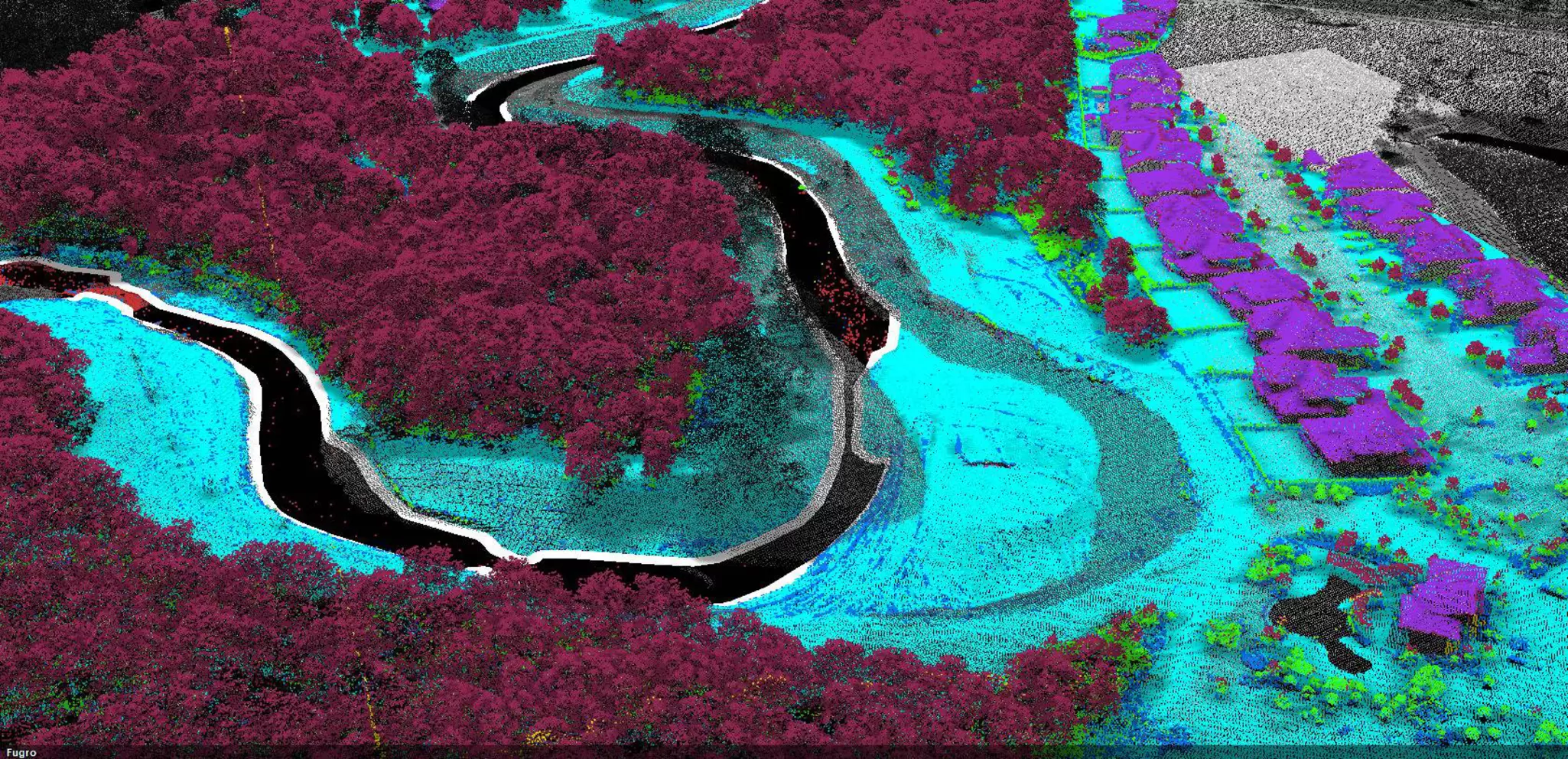 Lidar data showing hydrography change detection for Texas.tif