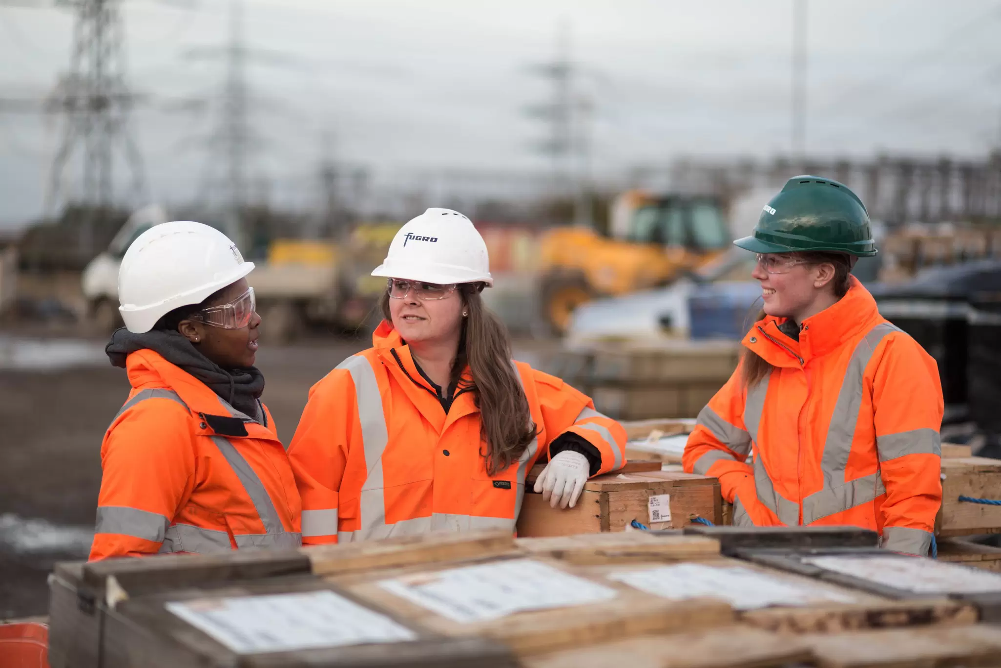 Three female geotechnical engineers on site at Keadby 3 Power Station, UK 01.jpg