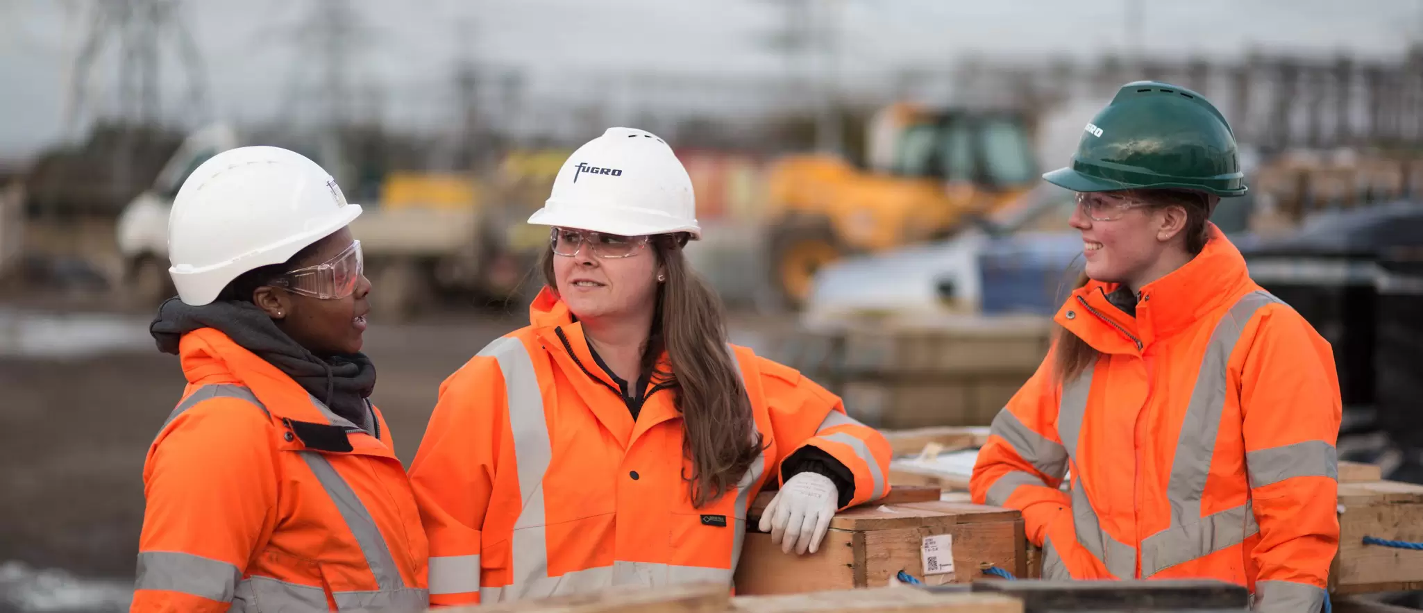 Three female geotechnical engineers on site at Keadby 3 Power Station, UK 01.jpg