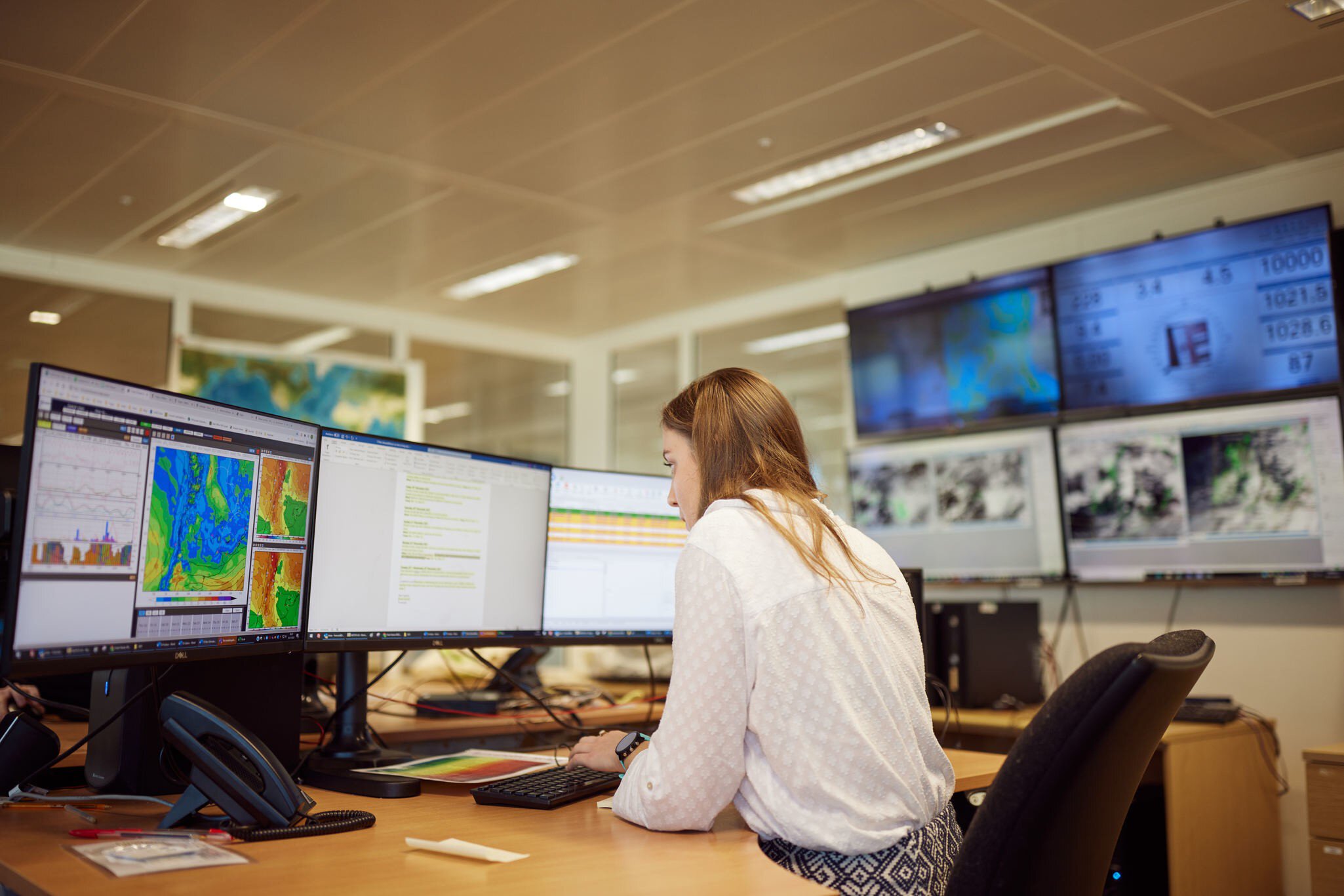 Weather forecasters in the Wallingford office.