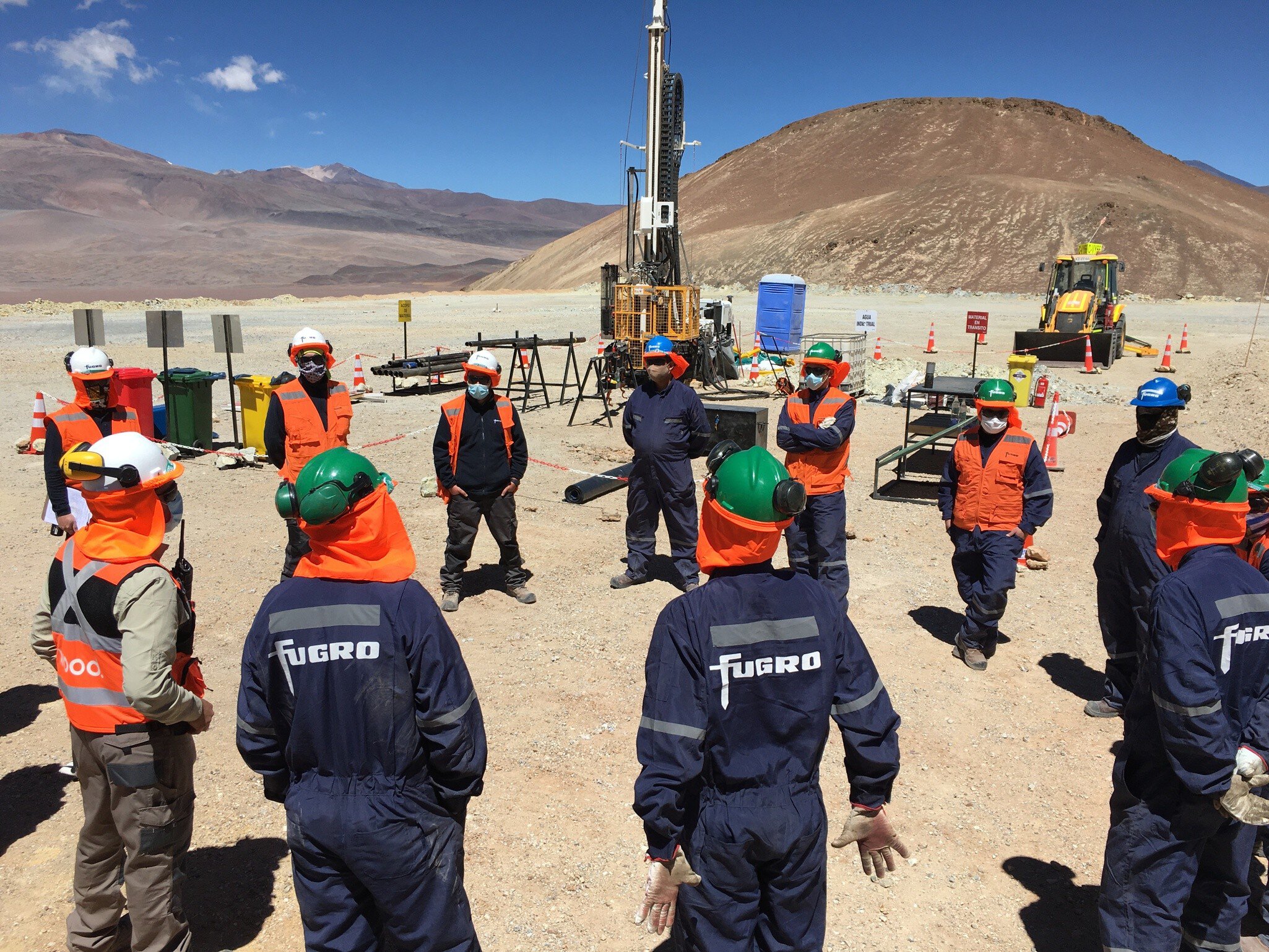 Conducting an onsite HSSE kick-off meeting for Lobo Marte Mine Site Investigation, Chile