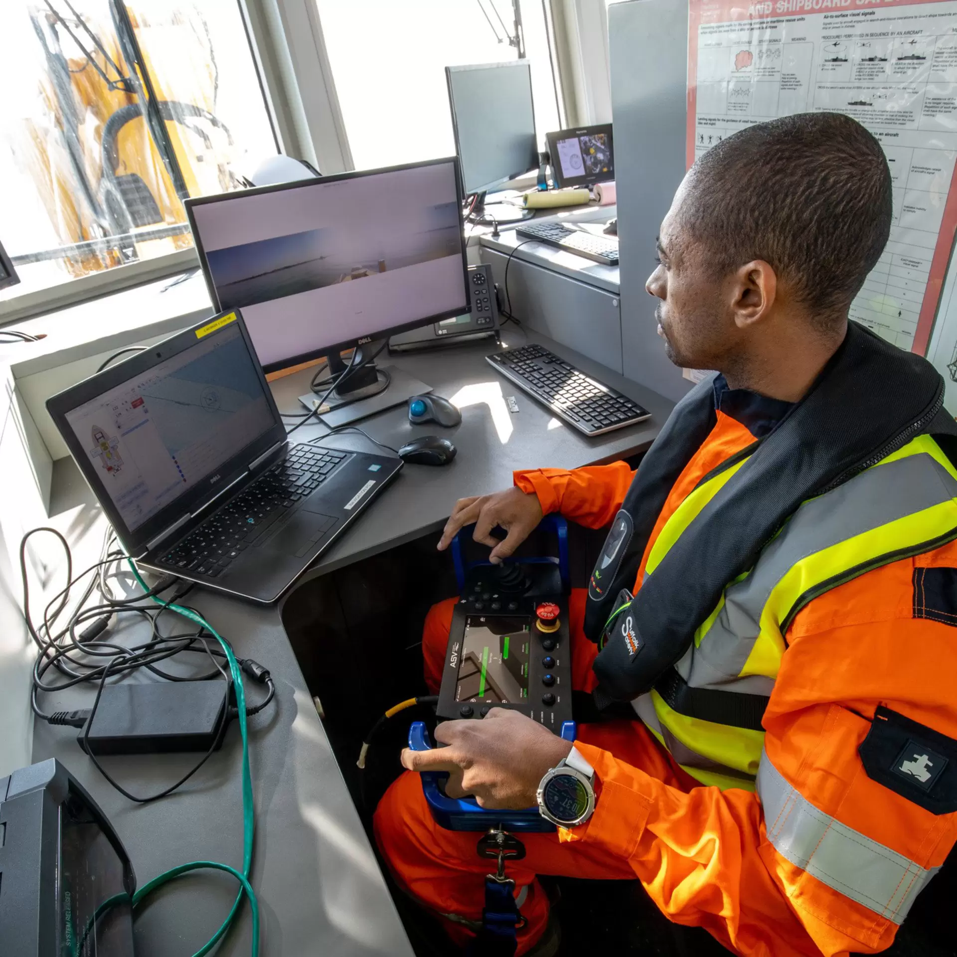 Fugro employee learning how to pilot a remote USV 06.jpg