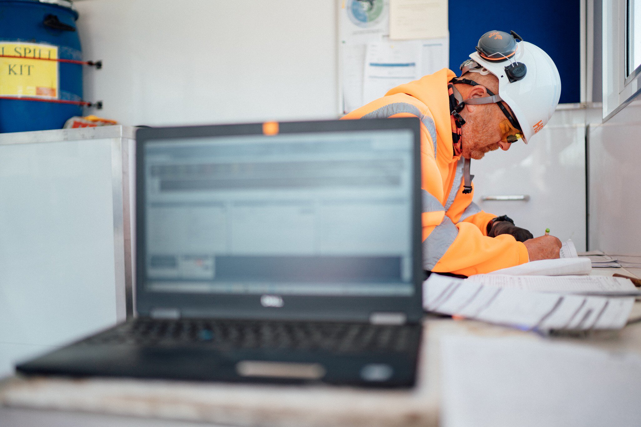 Photo showing CPT operators working inside CPT crawler.