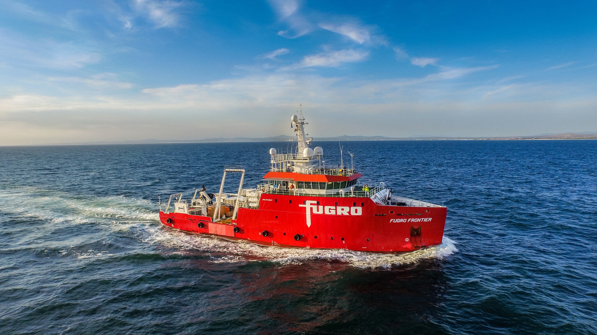 Fugro Frontier is one of our dedicated coastal survey vessels (the FOSCV 53 range), suited for offshore wind energy projects, offshore cable and pipeline corridor design and nautical hydrographic charting programmes. Fitted with the latest survey equipment, these vessels are the most advanced of their type.