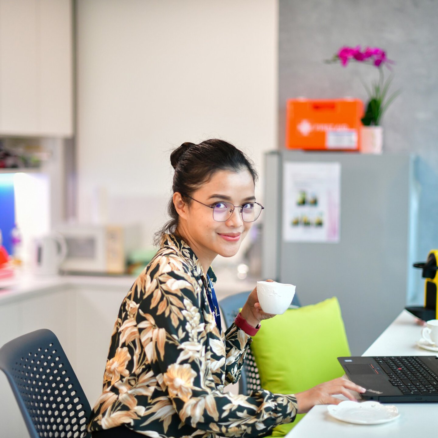 Employees in Hong Kong office