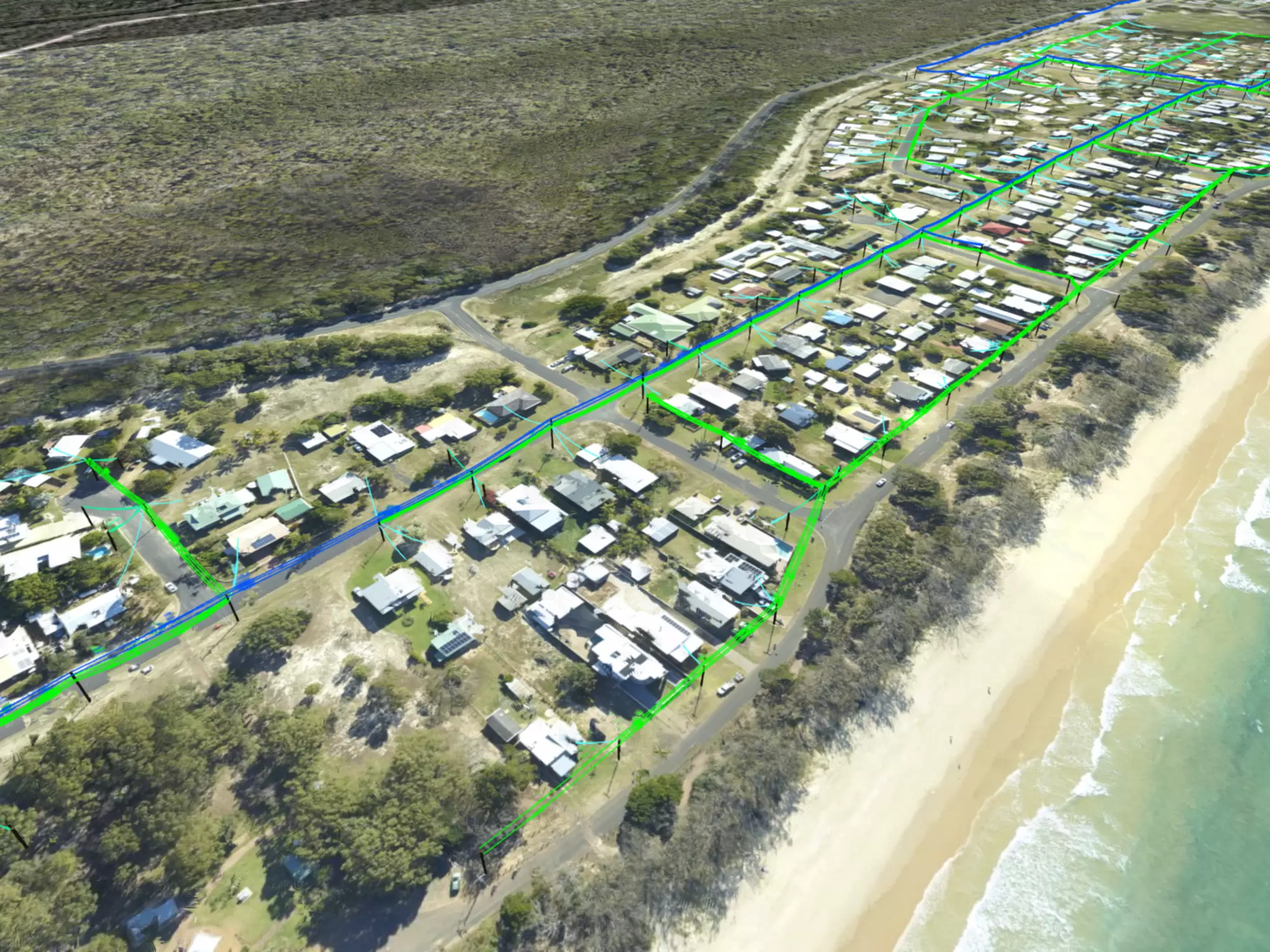 Hervey Bay Cycle 7 Network shown in ROAMES world new.png
