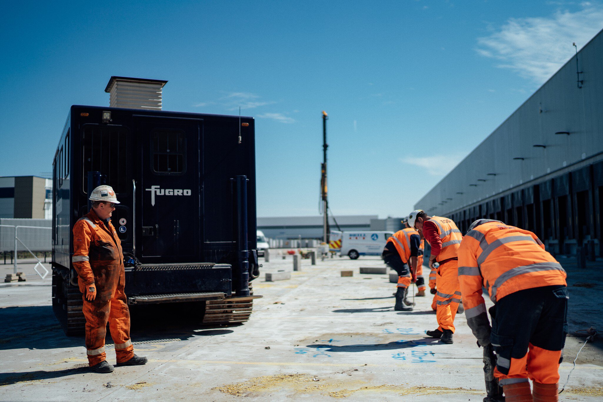 Photo showing the CPT crawler being repositioned remotely by a CPT operator