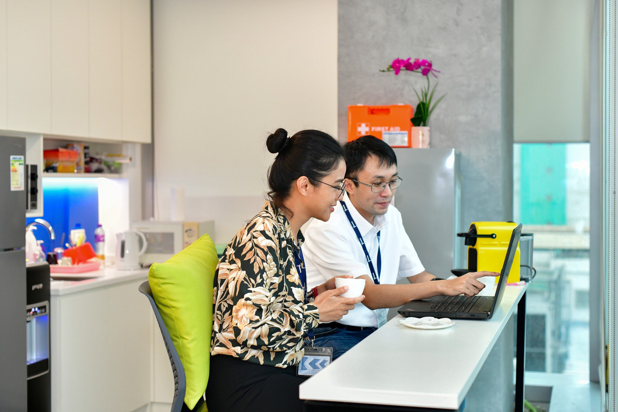 Employees in Hong Kong office