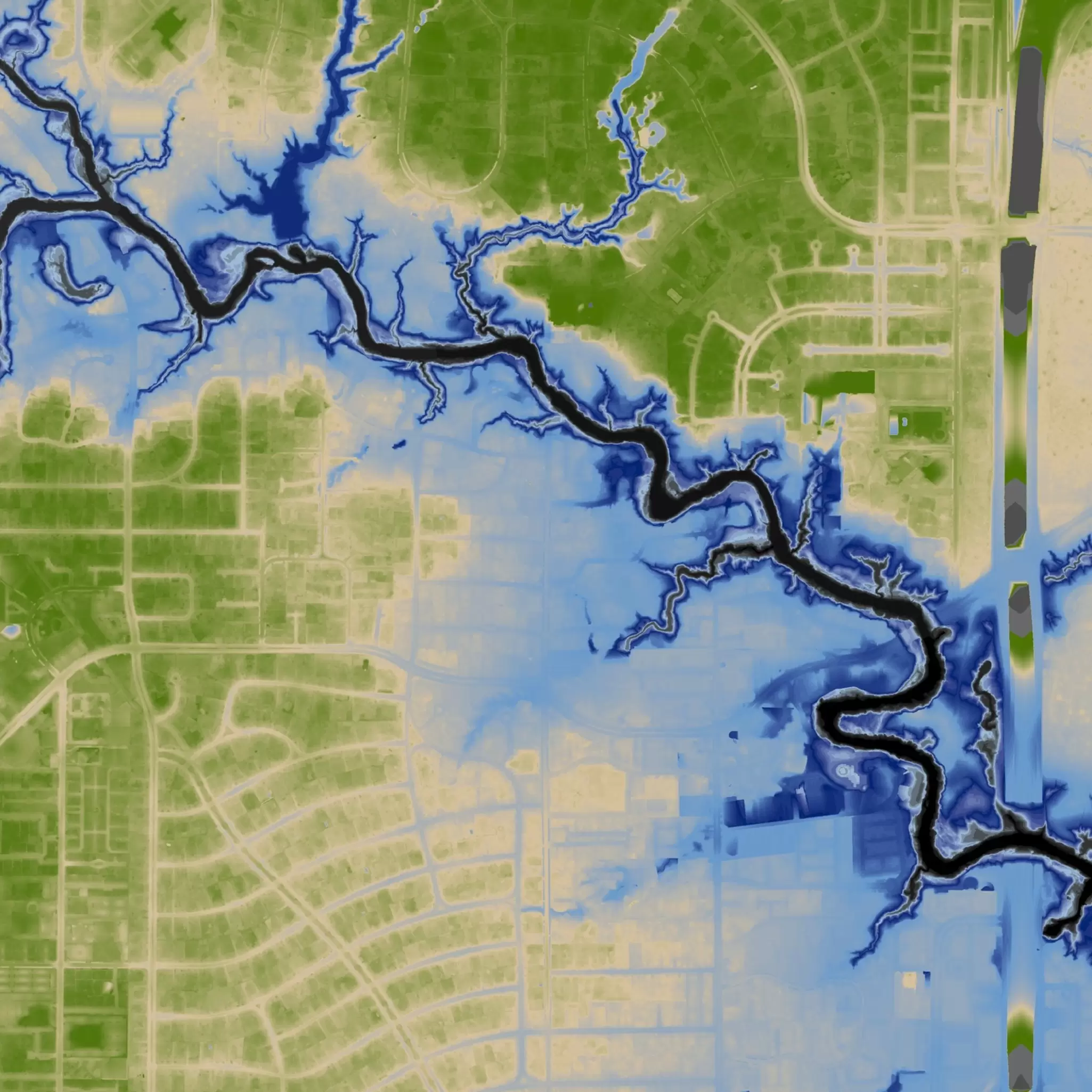 Lidar derived DEM (digital elevation model) showing bare earth only, Texas, USA.jpg